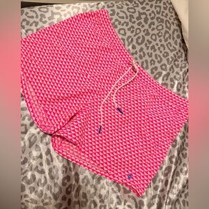 Vineyard Vines pink whale swim shorts